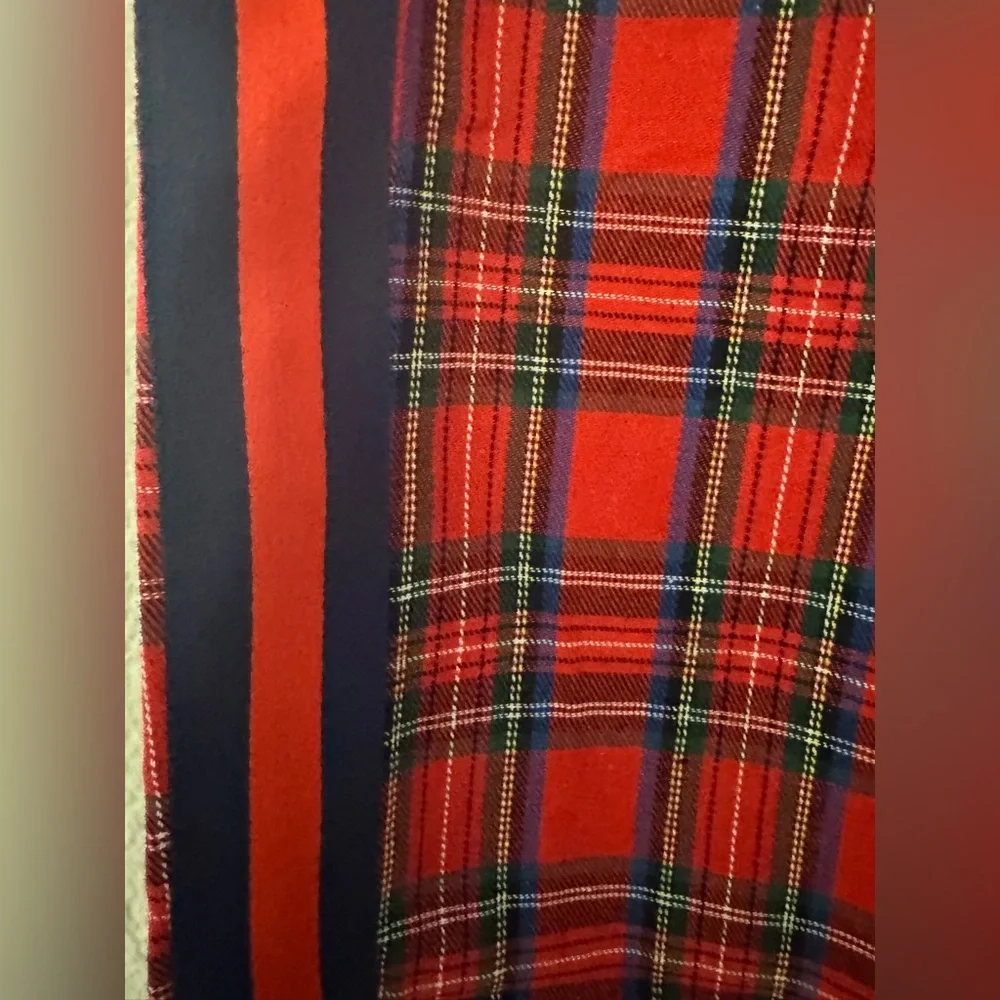 Social Republic Red Plaid Jogger Pants Side Stripe Drawstring